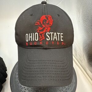 Ohio State Buckeyes Hat SCRIPT Cap Black Logo ADJUSTABLE NWT